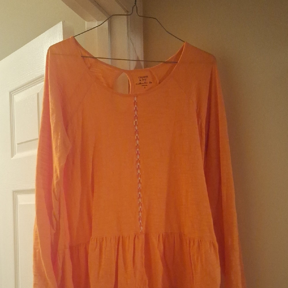 Crown N IVY Orange Long Sleeve Women's Top